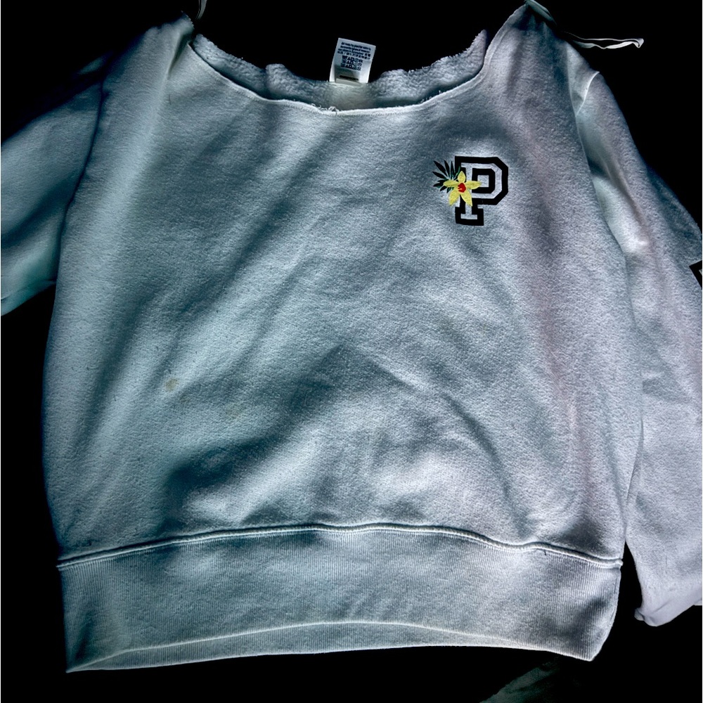 Pink tropical crew neck